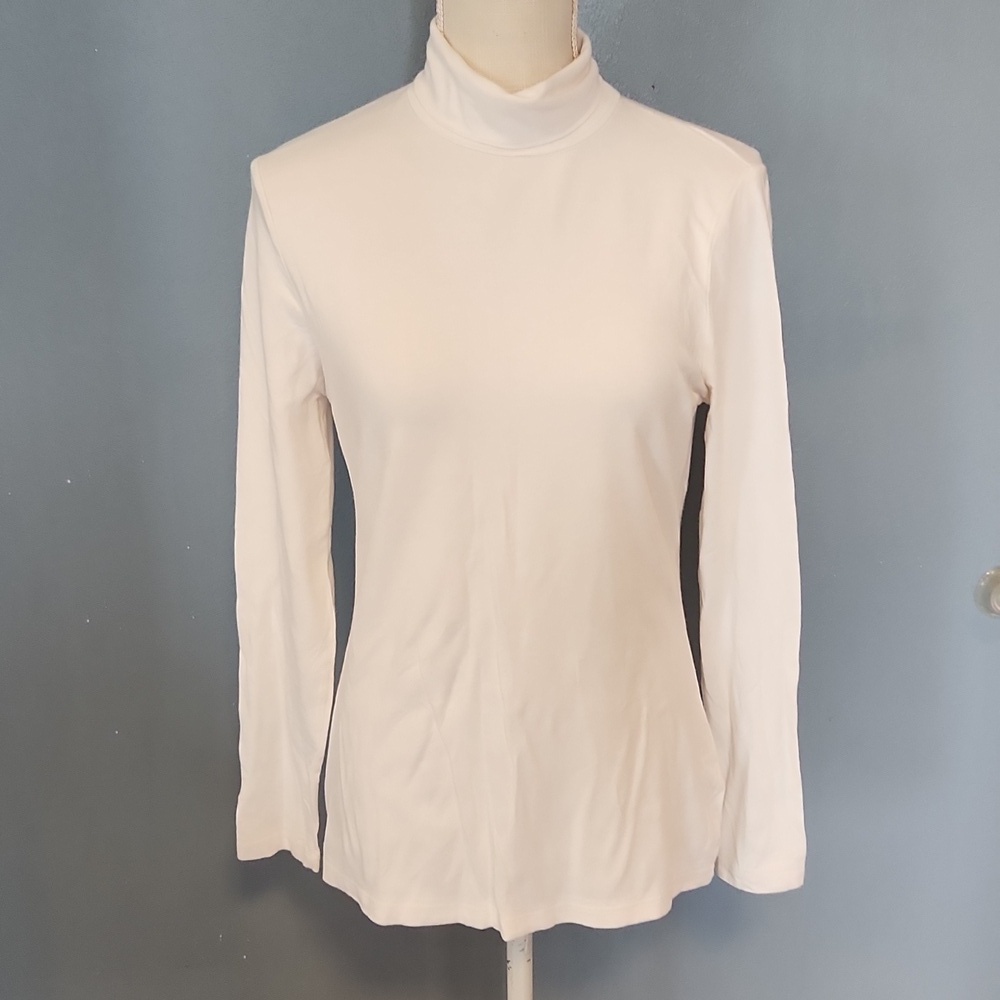 Merona Cream White Super Soft Relaxed Fit Turtle Neck Modal Cotton Blend Sweater